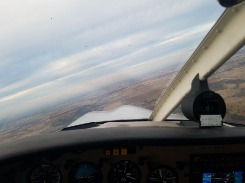 The view forward over the glareshield in cruise